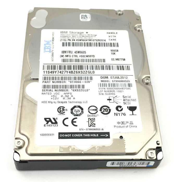 IBM 900GB 10K SAS 2.5'' HDD HARD DRIVE (45W9604)