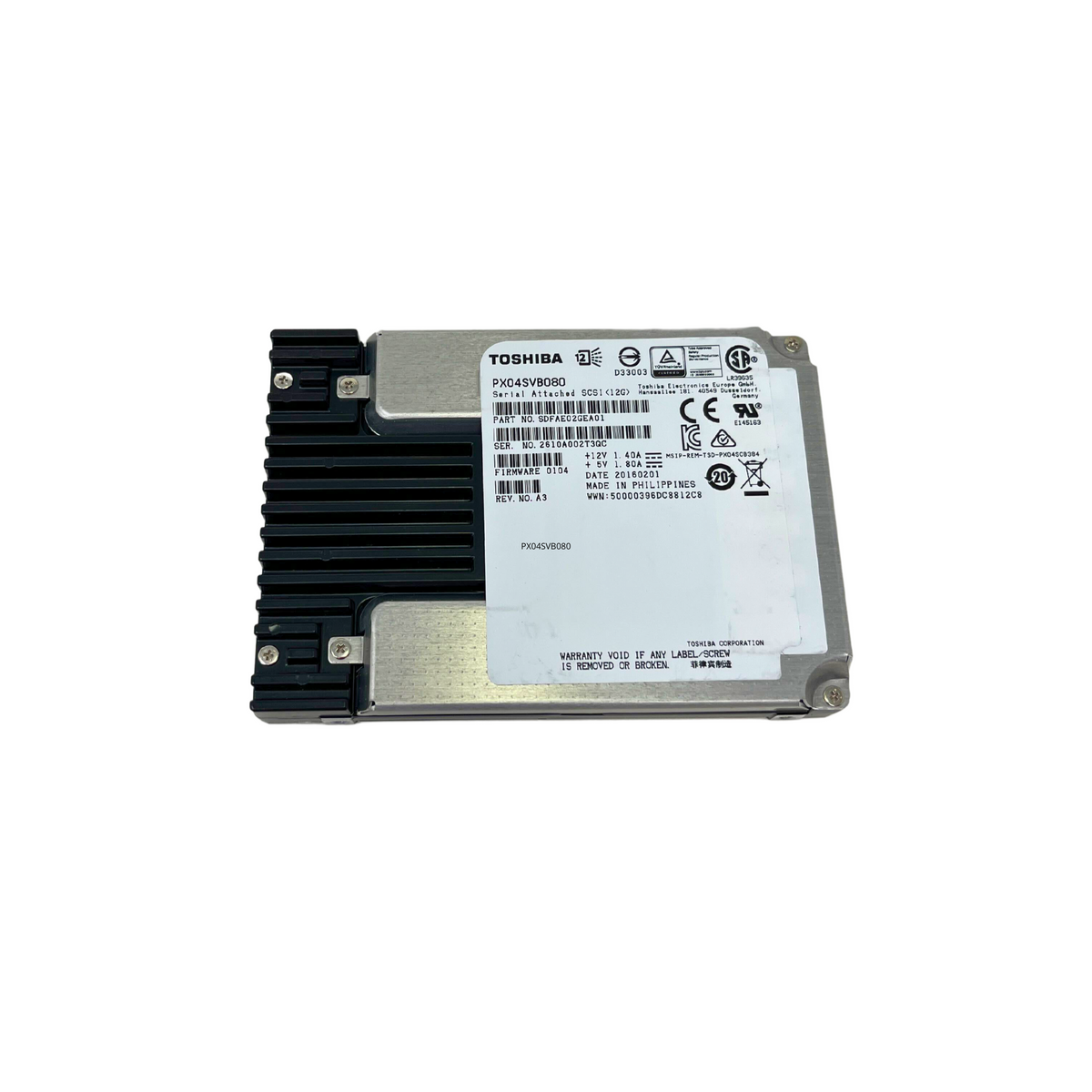 Toshiba 800GB 2.5'' SAS 12Gb/s SSD Solid State Drive (PX04SVB080) — The ...