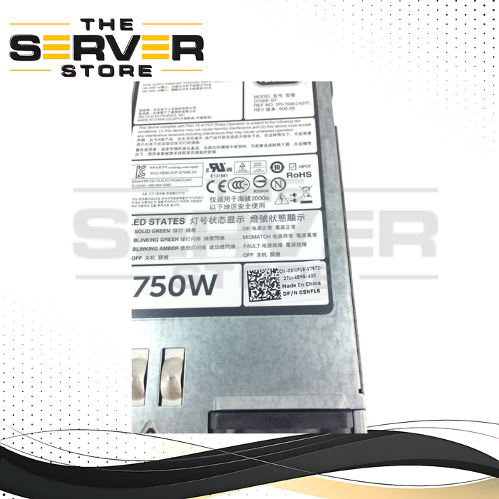 Dell PowerEdge 750W PLATINUM Power Supply for R620 R720 R720xd R520 T620 (5NF18)