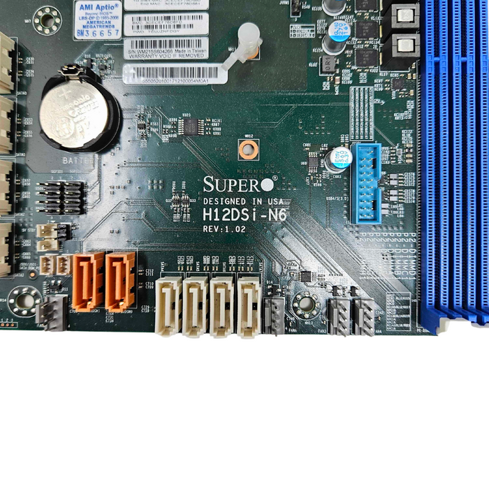 Supermicro Extended ATX Motherboard Dual Socket SP3 Supports AMD EPYC 7002/7003 Series (H12DSi-N6)
