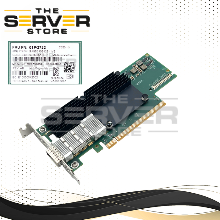 Lenovo NVIDIA Mellanox CX653105A ConnectX-6 200GB Single Port QSFP56 InfiniBand HDR/Ethernet  Network Interface Card (NIC) MCX653105A-HDAT 01PG722