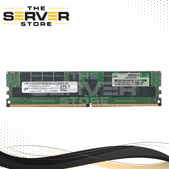 HPE 64GB 4DRx4 DDR4-2400T-L PC4-19200 LRDIMM ECC Load-Reduced Memory Micron MTA72ASS8G72LZ-2G3B2 805358-B21 809085-091 819413-001