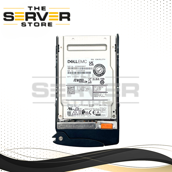 Kioxia 3.84TB NVMe U.3 PCIe Gen 4.0 x4 RI SFF 2.5" SSD CM6-R Series KCM6XRUL3T84 for Supermicro Server (Supermicro Tray Included)