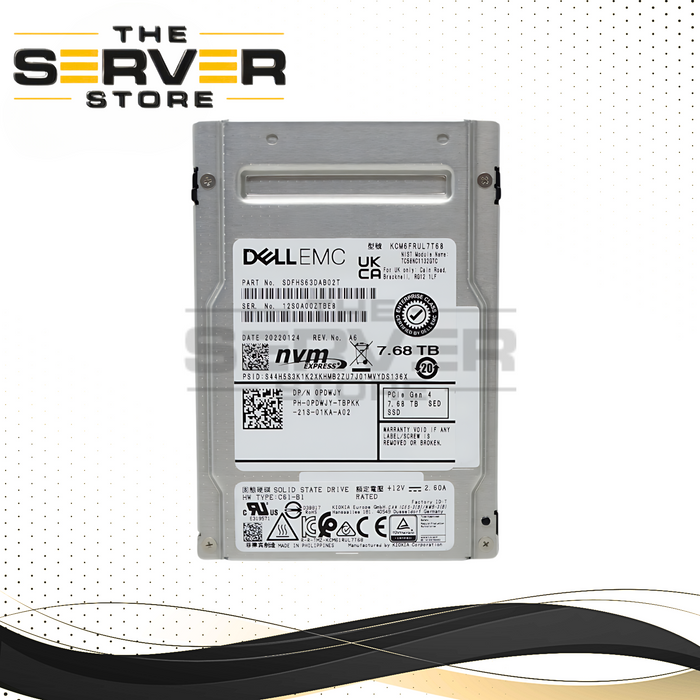 Dell 7.68TB Enterprises PCIe Gen 4  NVMe U.3 SED 2.5" SSD Solid State Drive  (PDWJY)