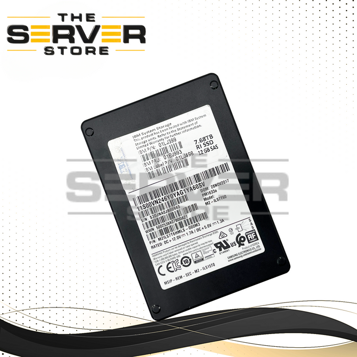 IBM 7.68TB SAS 12G SFF 2.5" SSD Samsung PM1633a 01LJ498 01EJ993 (No Tray)