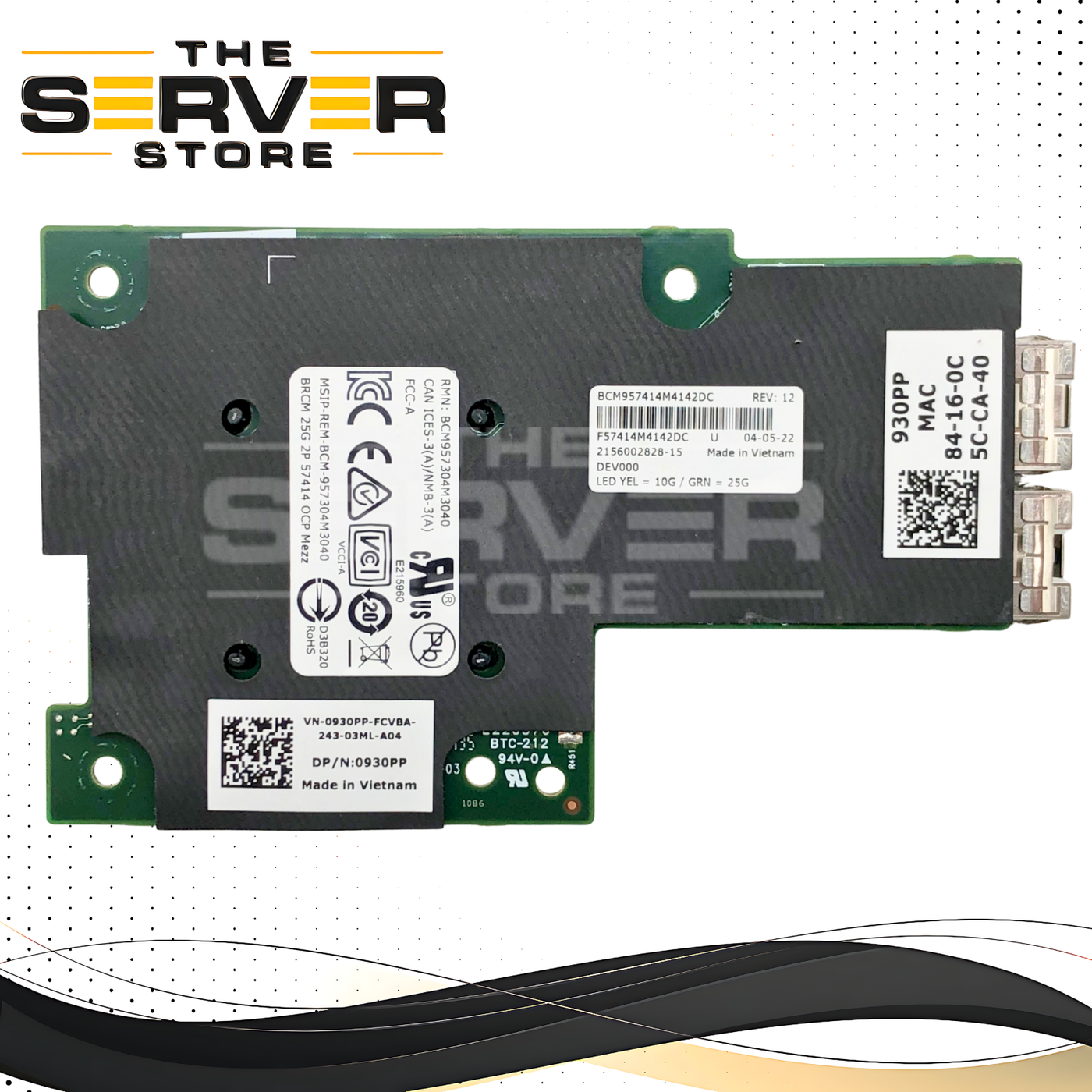 Dell Broadcom 57414 2Port 25G/10G SFP+ OCP 2.0 Mezza Card 0930PP 930PP ...