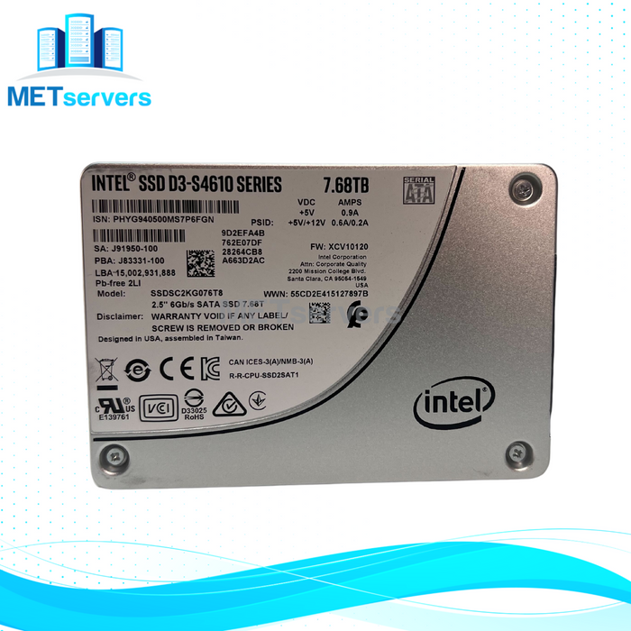 INTEL D3-S4610 7.68TB SATA 6GBPS 2.5in SSD Solid State Drive (SSDSC2KG076T801)