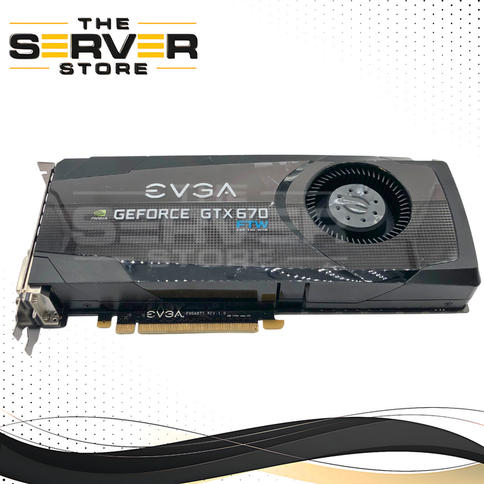 EVGA NVIDIA GeForce GTX 670 FTW (For The Win) 2GB GDDR5 Kepler Gaming Graphics Card. DVI-I, DVI-D, HDMI, DisplayPort. P/N: 02G-P4-2678-KR.