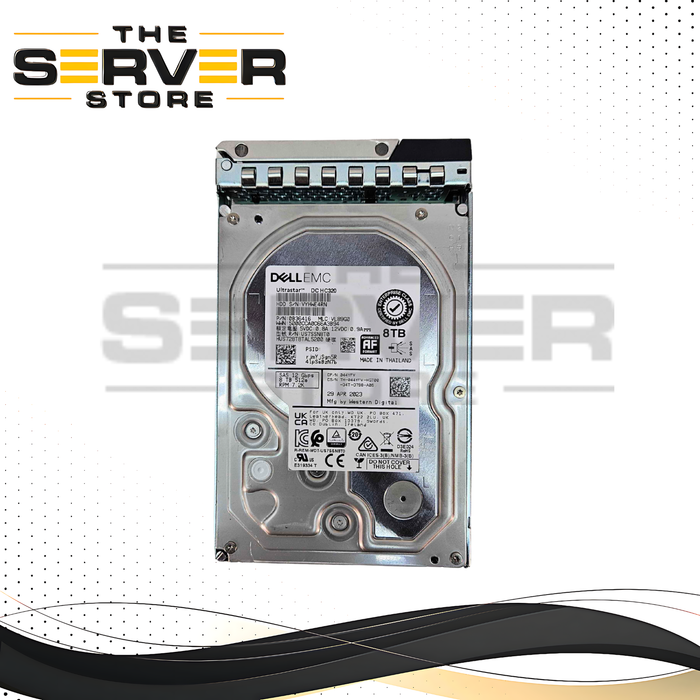 Dell 8TB SAS 12G 7.2K RPM LFF 3.5" 512e AF HDD WD Ultrastar DC H320 HUS728T8TAL5200 044YFV 44YFV with Dell PowerEdge Server Tray