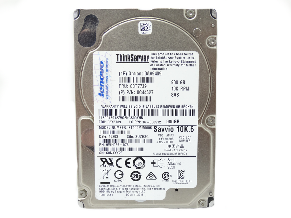 Lenovo 900GB 10K 6Gbps SAS 2.5'' HDD Hard Drive (ST900MM0006-Lenovo)