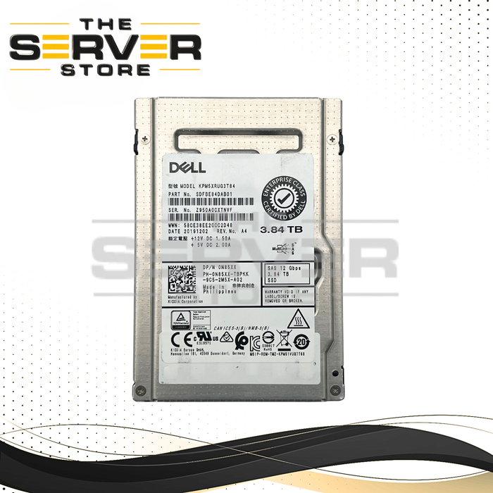 (New Open Box) Dell 3.84TB SAS 12G RI 2.5" SSD PM5-R KPM5XRUG3T84 0N85XX N85XX