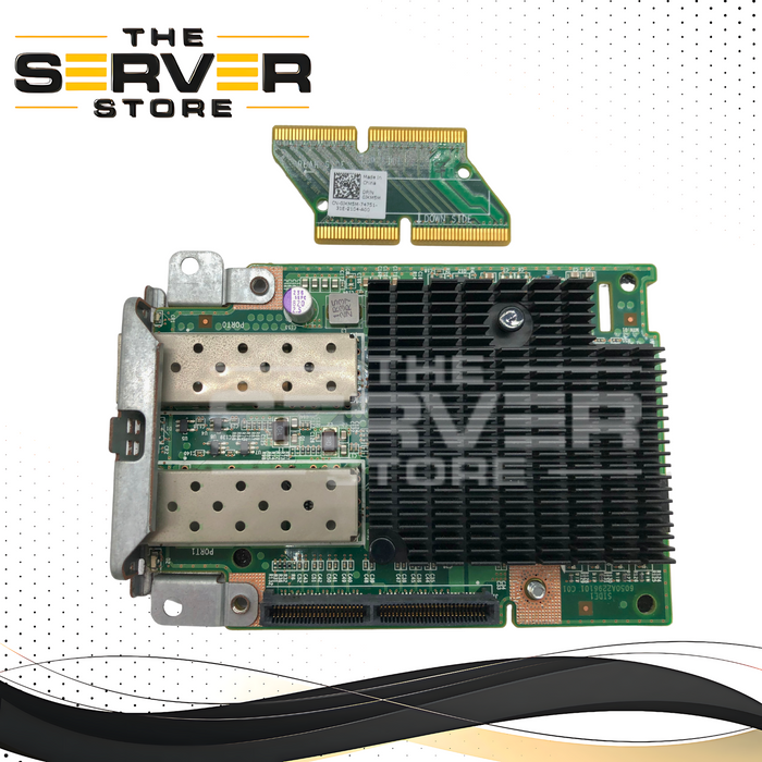 Dell Intel X520 Dual-Port 10GbE SFP+ Mezzanine Card with Interposer & Bracket. P/N: T2296101 REV. A03, 0JKM5M, JKM5M, 0TCK99, TCK99.