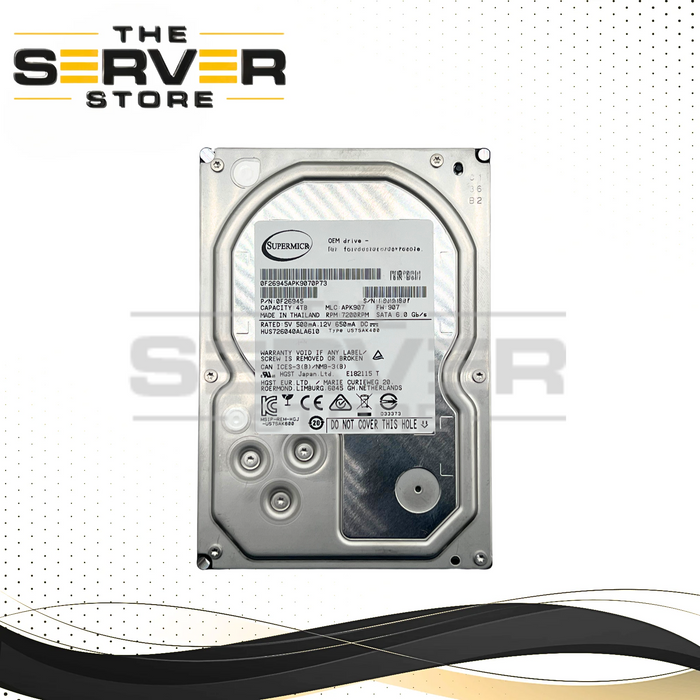 HGST 4TB SATA 6G 7.2K RPM LFF 3.5" HDD Ultrastar 7K6000 Series HUS726040ALA610 0F26945