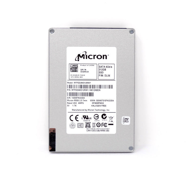 Dell Micron M550 512Gb 6Gbps SATA 2.5'' SSD Solid State Drive (MTFDDAK512MAY)