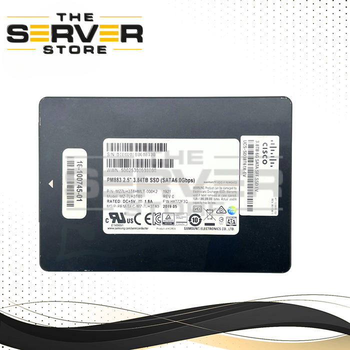 Samsung 3.84TB SATA 6G Enterprise Value (EV) SFF 2.5" SSD PM883 Series MZ-7LH3T80 (Cisco)