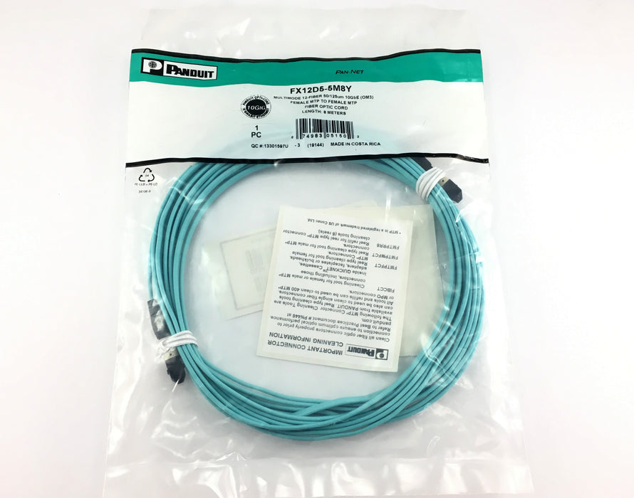 Panduit Multimode 10Gbe F.MTP To F.MTP 8M Fiber Optic Cable (B3E40A)