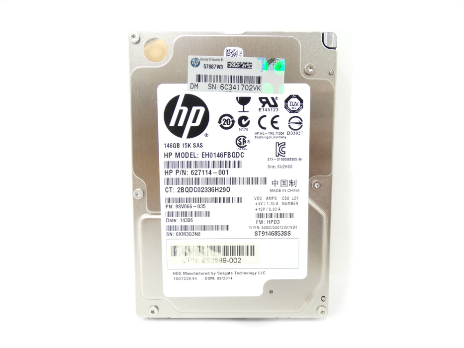 HP 146GB 15K 6Gbps SAS 2.5'' Hard Drive (EH0146FBQDC)