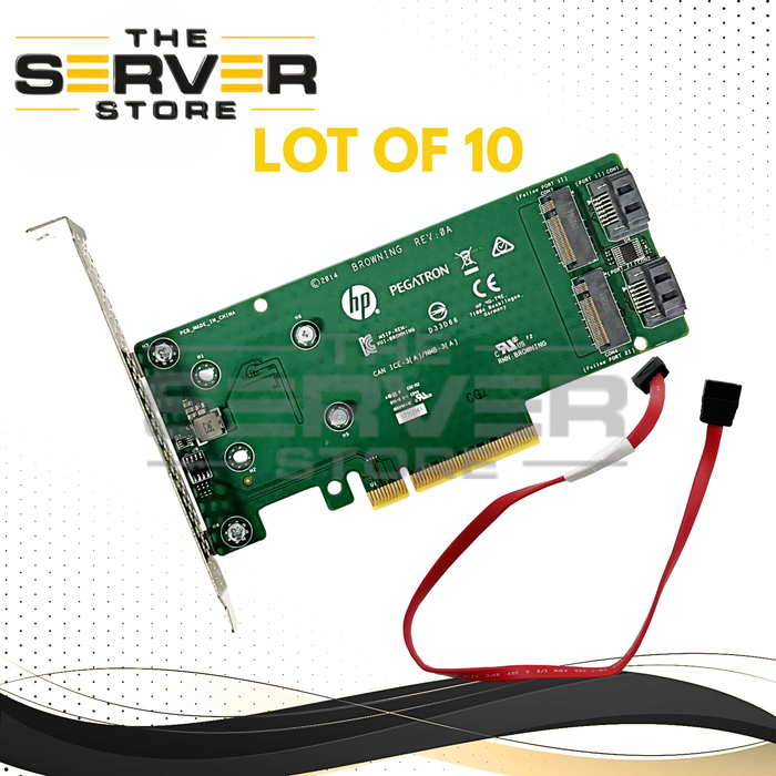 (LOT 10) HPE SATA M.2 ProLiant Dual Drive PCIe Riser Card 882359-001 759505-001