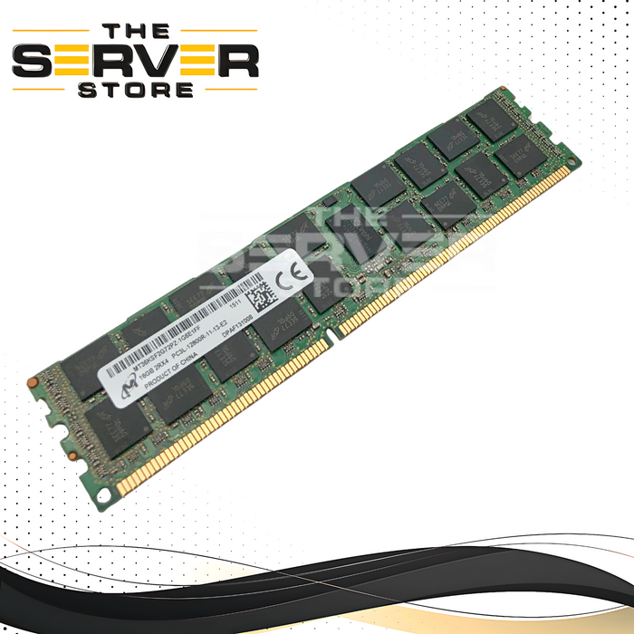 Micron 16GB 2Rx4 PC3L-12800R (DDR3L-1600) ECC Registered (RDIMM) Low Voltage Server Memory Module. P/N: MT36KSF2G72PZ-1G6E1.