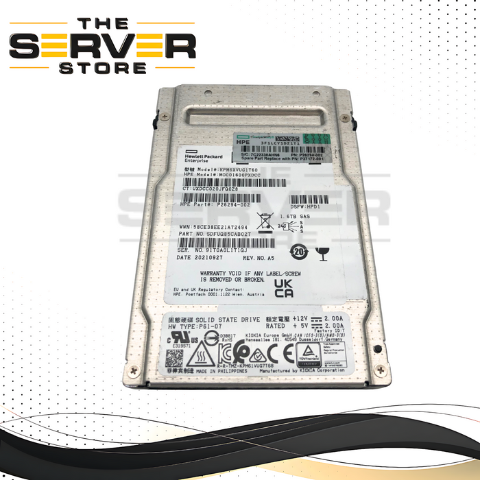 HPE 1.6TB 12G SAS Mixed Use SFF 2.5" Enterprise SSD P26294-002 MO001600PXDCC