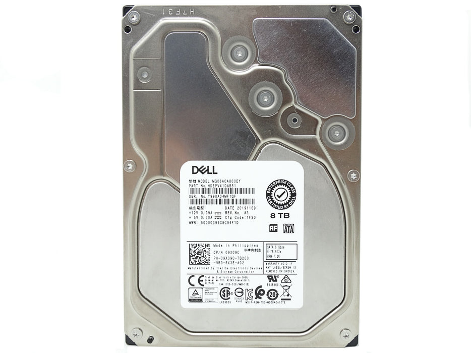 Dell Enterprise 8TB 7.2k SATA 6Gbps 512e 3.5'' HDD Hard Drive (MG06ACA800EY)