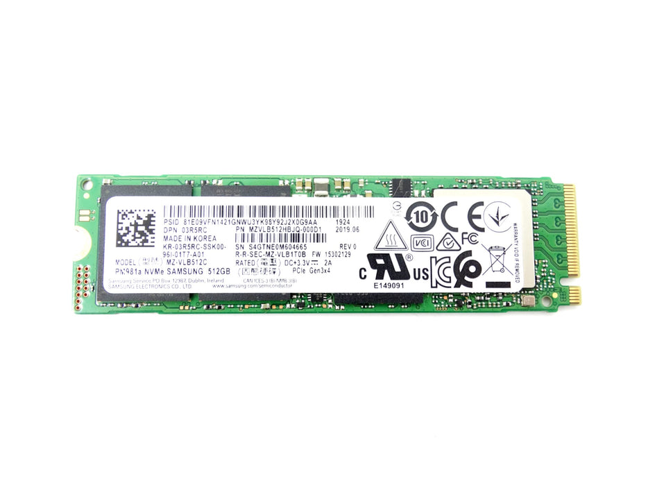 Dell PM981a 512GB NVMe M.2 PCIe Gen3 x4 SSD Solid State Drive (MZ-VLB512C)