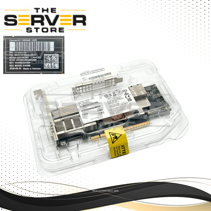 NVIDIA Mellanox ConnectX-7 CX715105A Single Port 400GbE QSFP112 / NDR InfiniBand PCIe Gen 5.0 x16 VPI Network Interface Card (NIC) MCX715105AS-WEAT