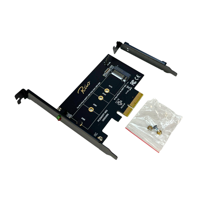 Rivio PCI-E Express 3.0 Riser M.2 Adapter Card (PCENGFF-N03)