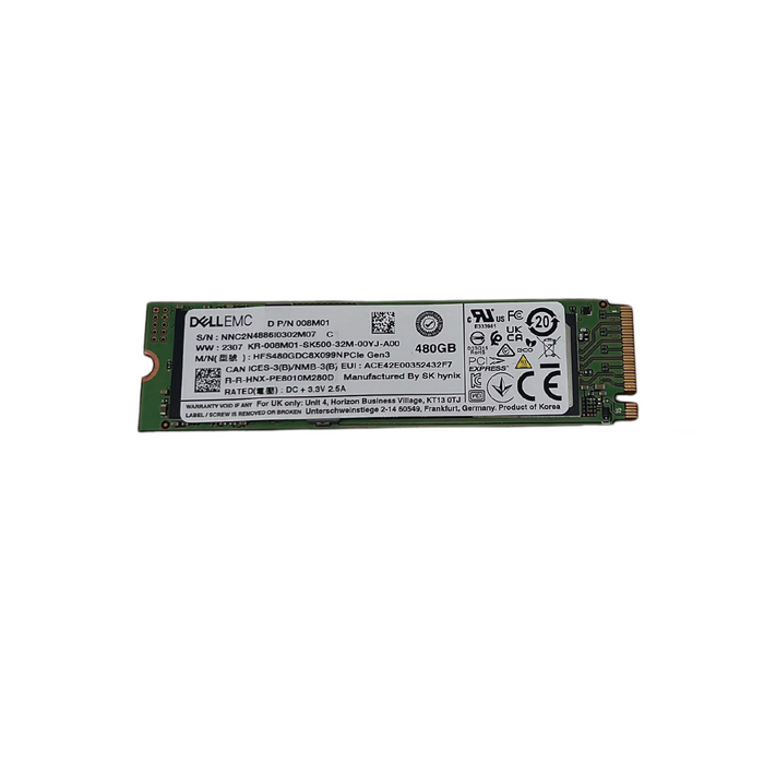 Dell/EMC 480GB PCIe Gen3 NVMe M.2 SSD Solid State Drive (08M01)