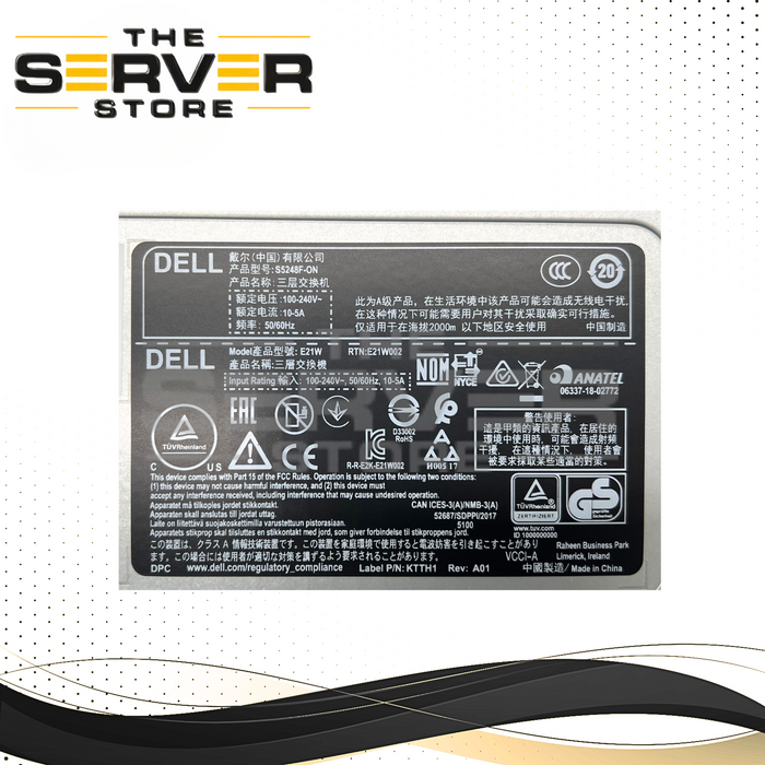 Dell EMC 48x 25GB SFP28 2xQSFP28-DD 4xQSFP28 Switch Airflow (R-F) S5248F-ON-R