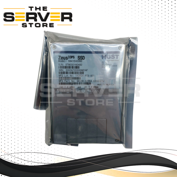 HGST Zeus IOPS 400GB 6Gb/s SAS 2.5-inch SFF High-Endurance Enterprise Solid State Drive (SSD). P/N: 94000-02054-KI5BCCTU, S841E400M2.