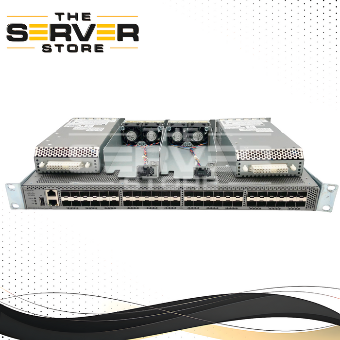 Cisco MDS 9148S Series 48-Port 16 Gigabit (16G) Multilayer Fibre Channel Fabric Switch. Back-to-Front (Power-to-Port) Airflow. P/N: DS-C9148S-K9.