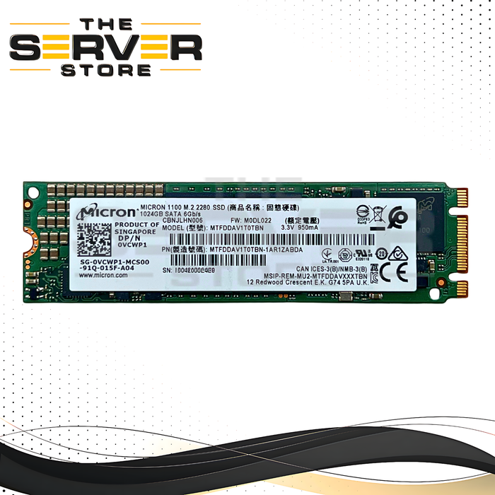 Dell 1TB SATA 6G 2280 M.2 SSD Micron 1100 Series VCWP1