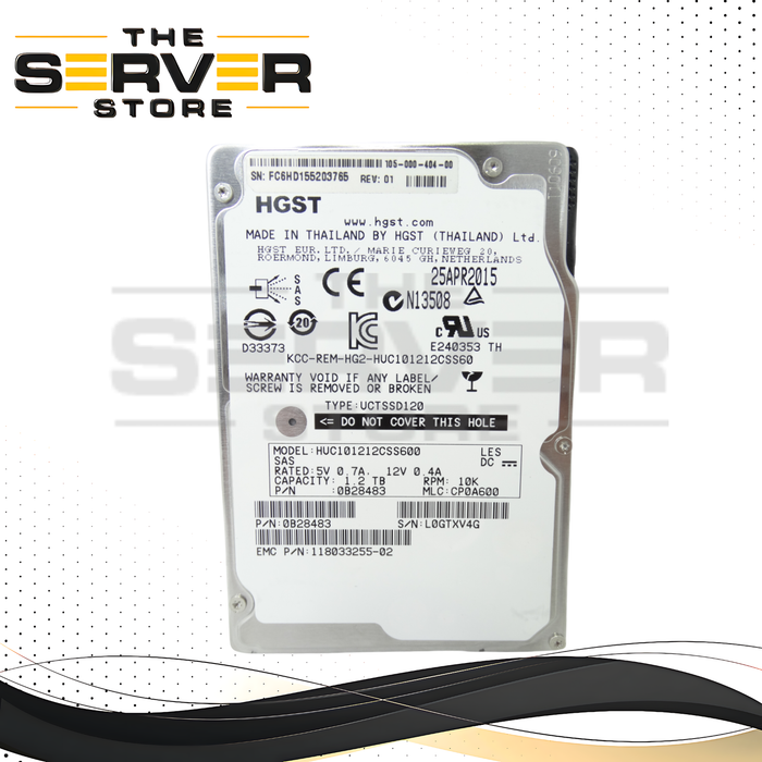 EMC 1.2TB 10K 6Gbps SAS 2.5'' HDD Hard Drive (118033255-02)