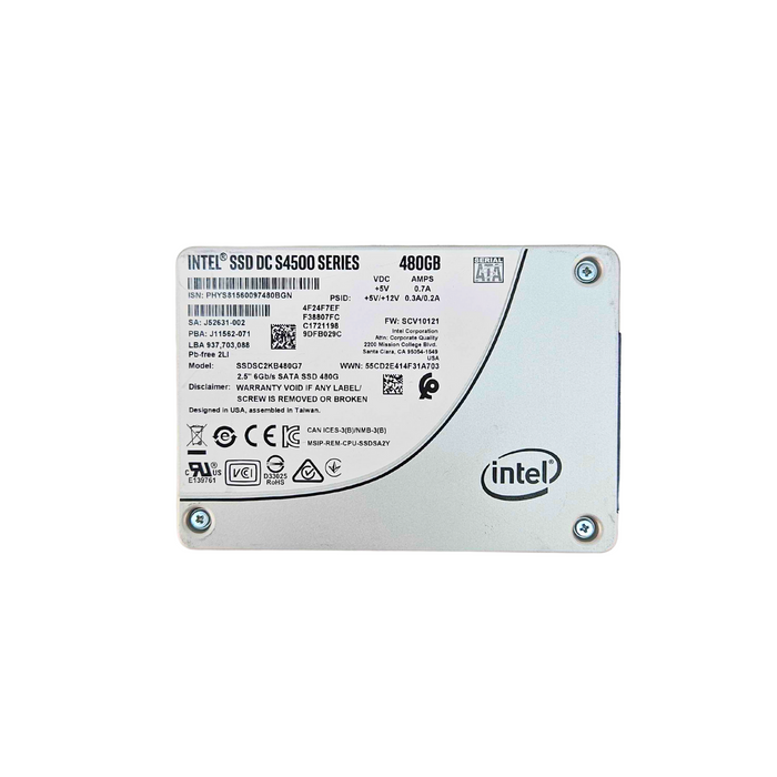 Intel DC S4500 Series 480GB TLC SATA 6Gbps 2.5" SSD Solid State Drive (SSDSC2KB480G7)