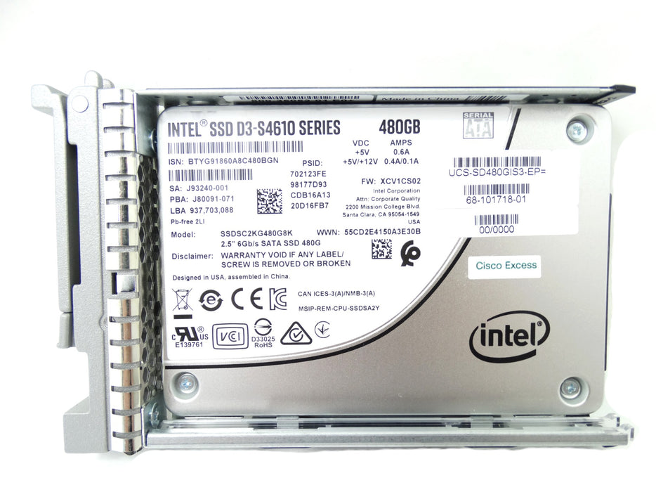 Cisco Enterprise Performance 480 GB SATA 6Gb/s 2.5'' SSD Solid State Drive (SSDSC2KG480G7K)