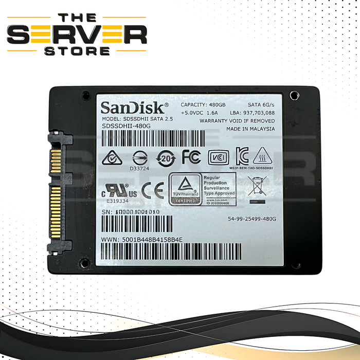 SanDisk 480GB SATA 6G SFF 2.5" SSD Ultra II Series SDSSDHII-480G