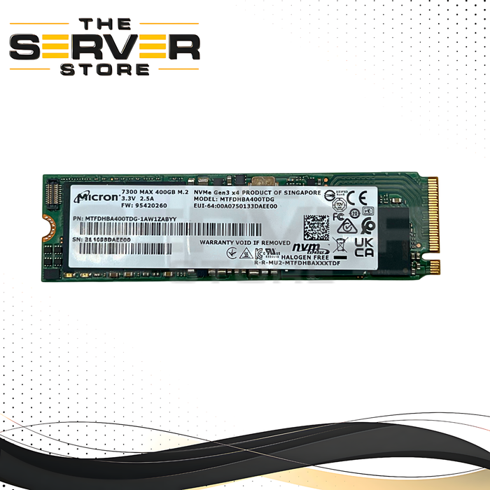 Micron 400GB NVMe 2280 M.2 PCIe Gen 3.0 x4 SSD 7300 MAX Series MTFDHBA400TDG