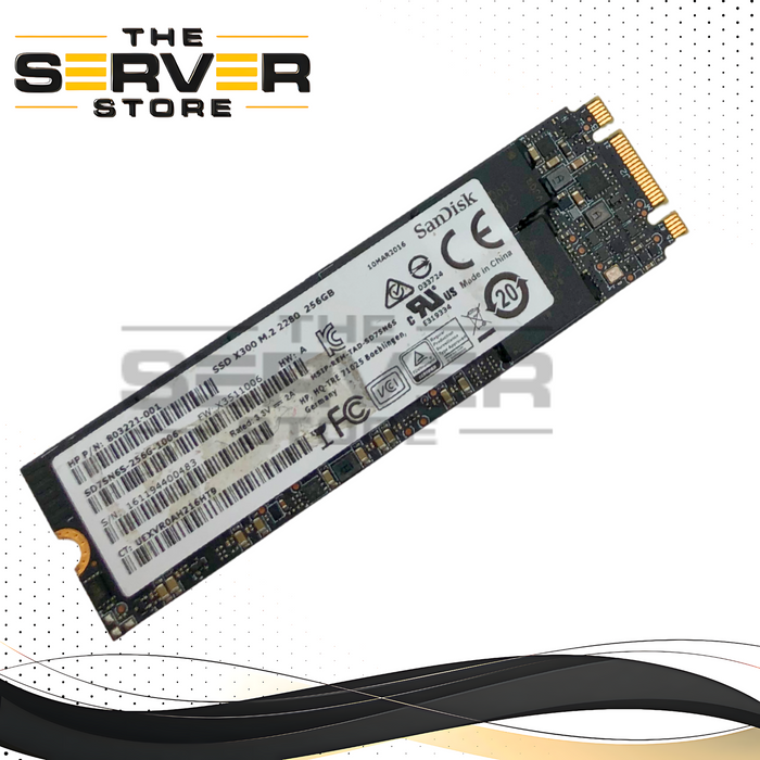 HPE SanDisk X300 256GB M.2 2280 SATA 6Gb/s TLC Solid State Drive (SSD). P/N: 803221-001.