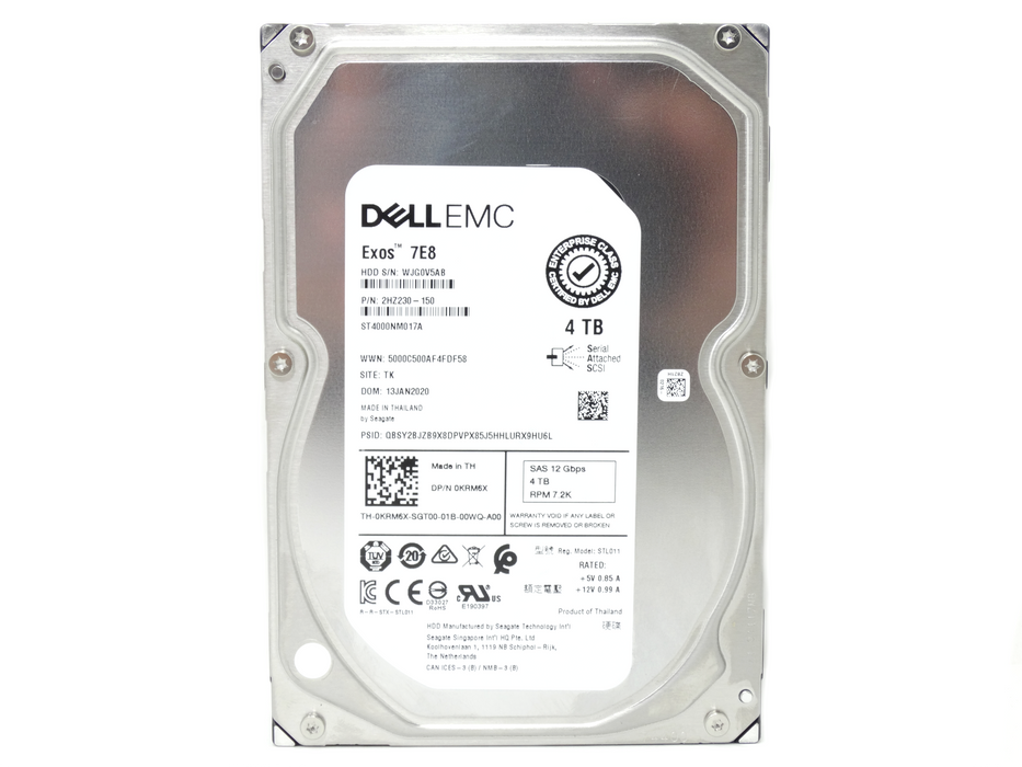 Dell 4TB 7.2K RPM SAS 12Gb/s 3.5'' HDD Hard Drive (ST4000NM017A)