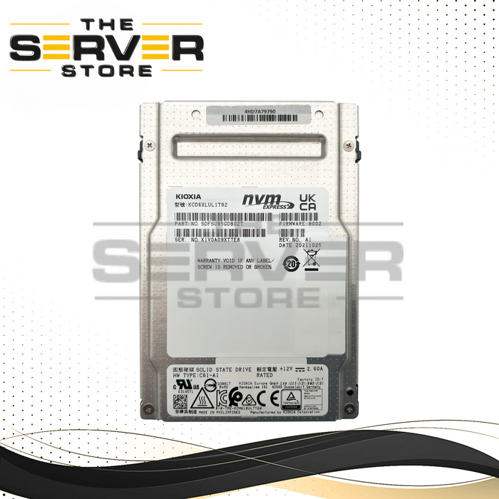 Lenovo 1.92TB NVMe x4 U.3 2.5" SSD 4HD7A79790 CD6-R KCD6XLUL1T92 SDFSU85GDB02T