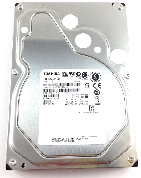 TOSHIBA 4TB 7.2RPM 3.5''  SATA ENTERPRISE INTERNAL HARD DRIVE. (MG03ACA400)