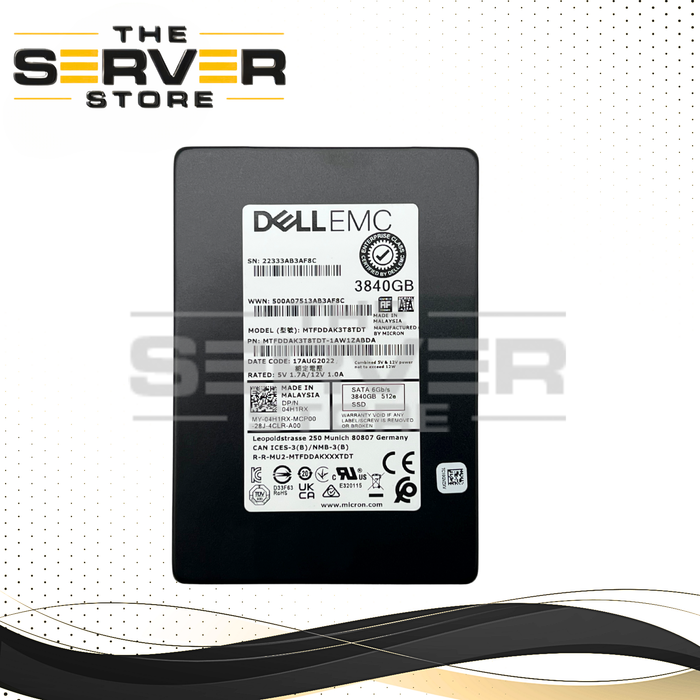 Dell 3.84TB SATA 6Gbps MU SFF 2.5 SSD Micron 5300 MAX MTFDDAK3T8TDT 04H1RX 4H1RX