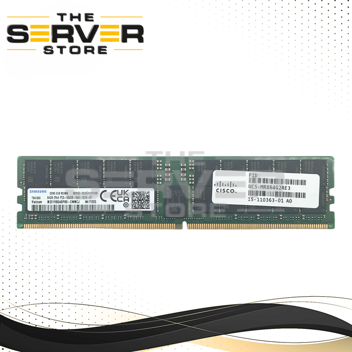 Cisco 64GB 2Rx4 DDR5-5600B PC5-44800 ECC Registered Memory Samsung M321R8GA0PB0-CWM UCS-MRX64G2RE3 15-109085-01