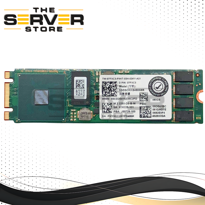 Dell Intel 480GB SATA 6Gb/s Read Intensive M.2 2280 Solid State Drive (SSD), For BOSS Card. P/N: 7FXC3, 07FXC3.