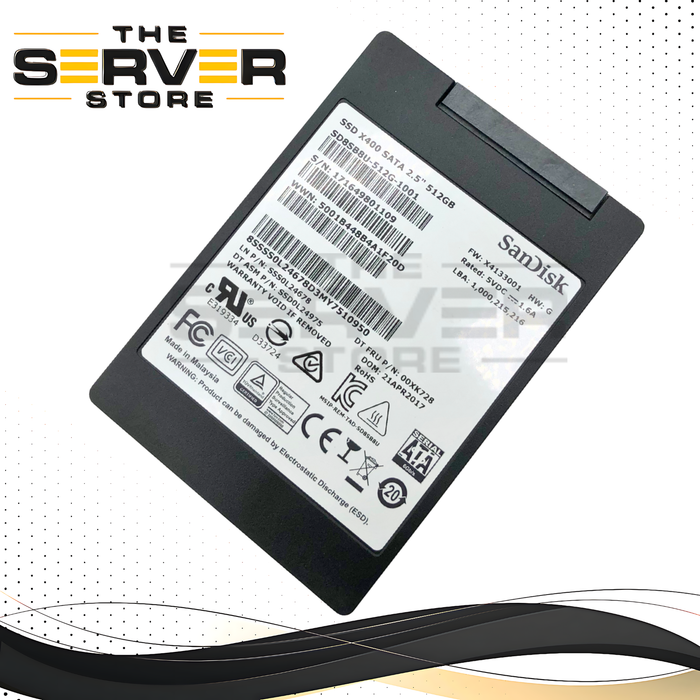 Lenovo SanDisk X400 512GB SATA III 6Gb/s 2.5-inch Solid State Drive (SSD). P/N: 00XK728.