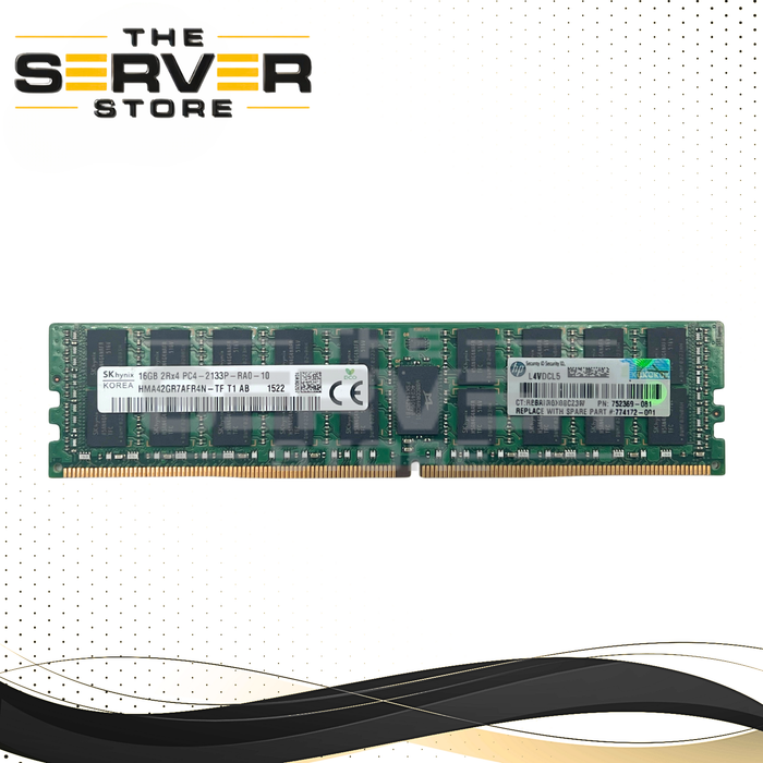 HPE 16GB 2Rx4 DDR4-2133P PC4-17000 ECC Registered Memory SK Hynix HMA42GR7AFR4N-TF 752369-081 726719-B21 774172-001