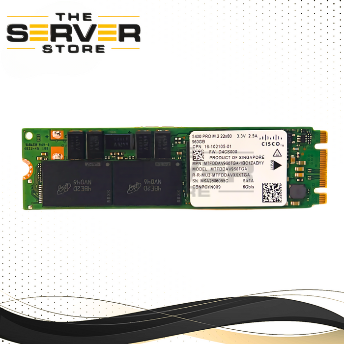 Cisco 960GB SATA 6G M.2 2280 SSD UCS-M2-960GB Micron 5400 Pro MTFDDAV960TGA-1BC1ZABBY UCSX-M2-960G-D