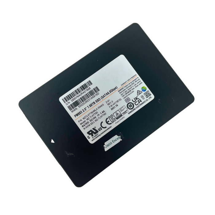 Cisco 7.68TB 2.5'' SATA 6Gb/s Enterprise Value SSD Solid State Drive (MZ7LH7T6HMLA)