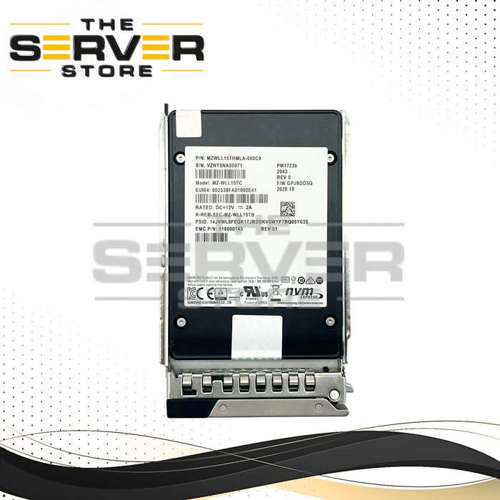 EMC 15.36TB NVME U.2 SFF 2.5" SSD Samsung PM1723b Series for Dell PowerEdge Server 118000743